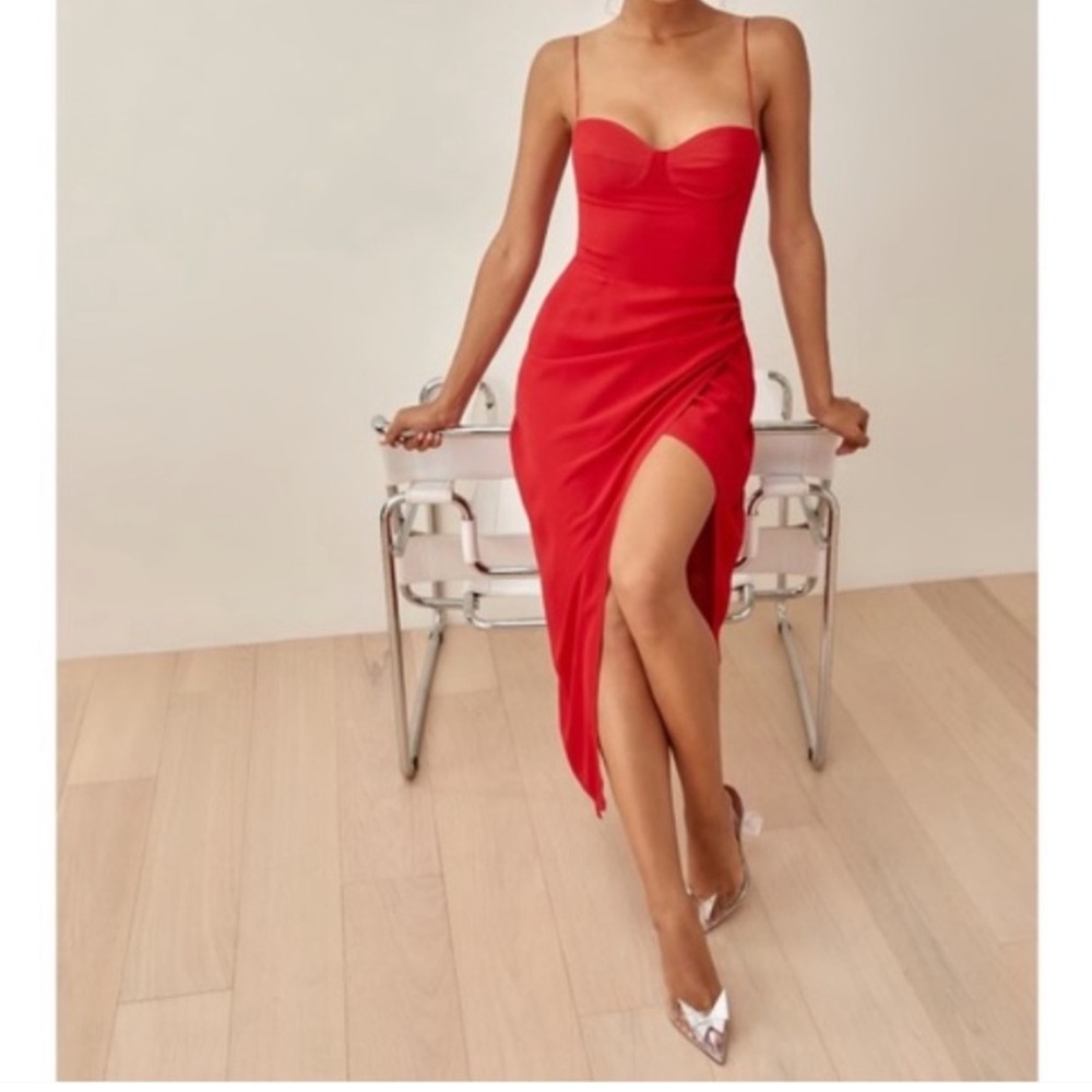 Reformation Kourtney Dress Red‎